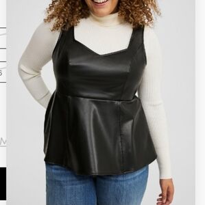 Torrid Faux Leather Peplum Top